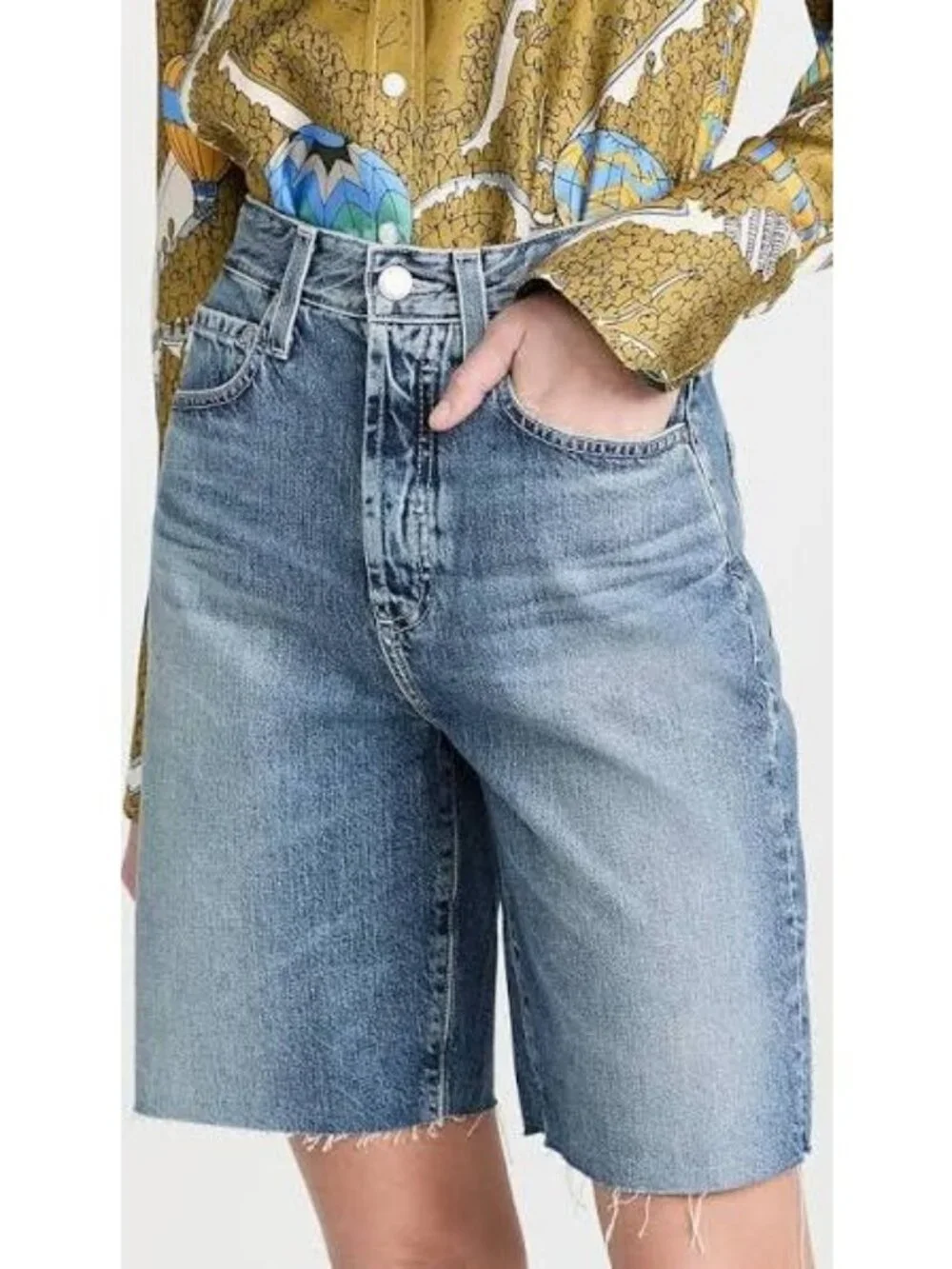 NEW AG Adriano Goldschmied Kerah Long Jean Shorts Size 24 - Picture 1 of 10